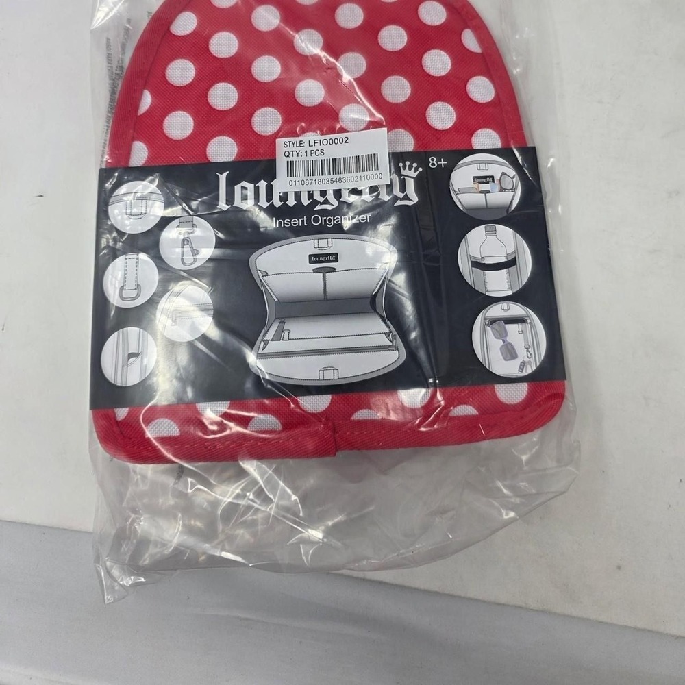 Loungefly  Polka Dot Mini Backpack Bag Organizer Insert Red And White